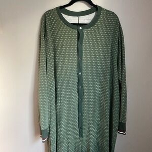 Hearth &‎ Hand Snap-Up One-Piece Long John Calico Pajama Set 2XL Christmas Cozy